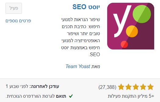 קידום אתרי וורדפרס עם תוסף יוסט YOAST SEO